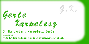 gerle karpelesz business card